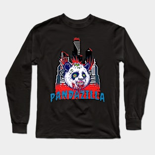 Pandazilla Panda Bear Head Horror Zombie Animal Long Sleeve T-Shirt